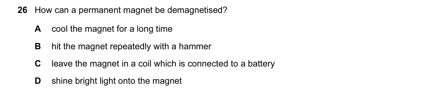 Question 26, November 2013, 0625 Paper 12