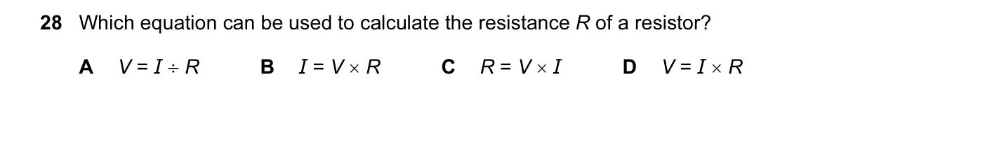Question 28, November 2013, 0625 Paper 12