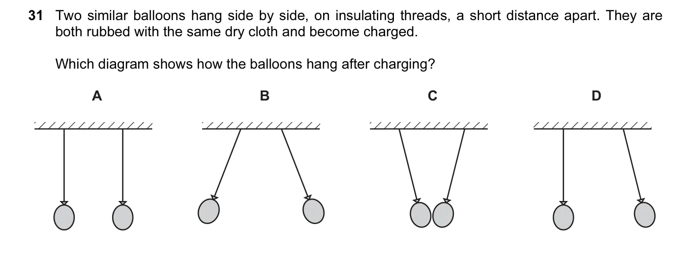 Question 31, November 2013, 0625 Paper 12