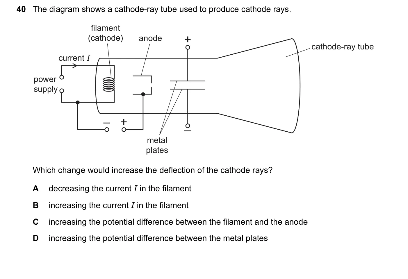 Question 40, November 2013, 0625 Paper 12
