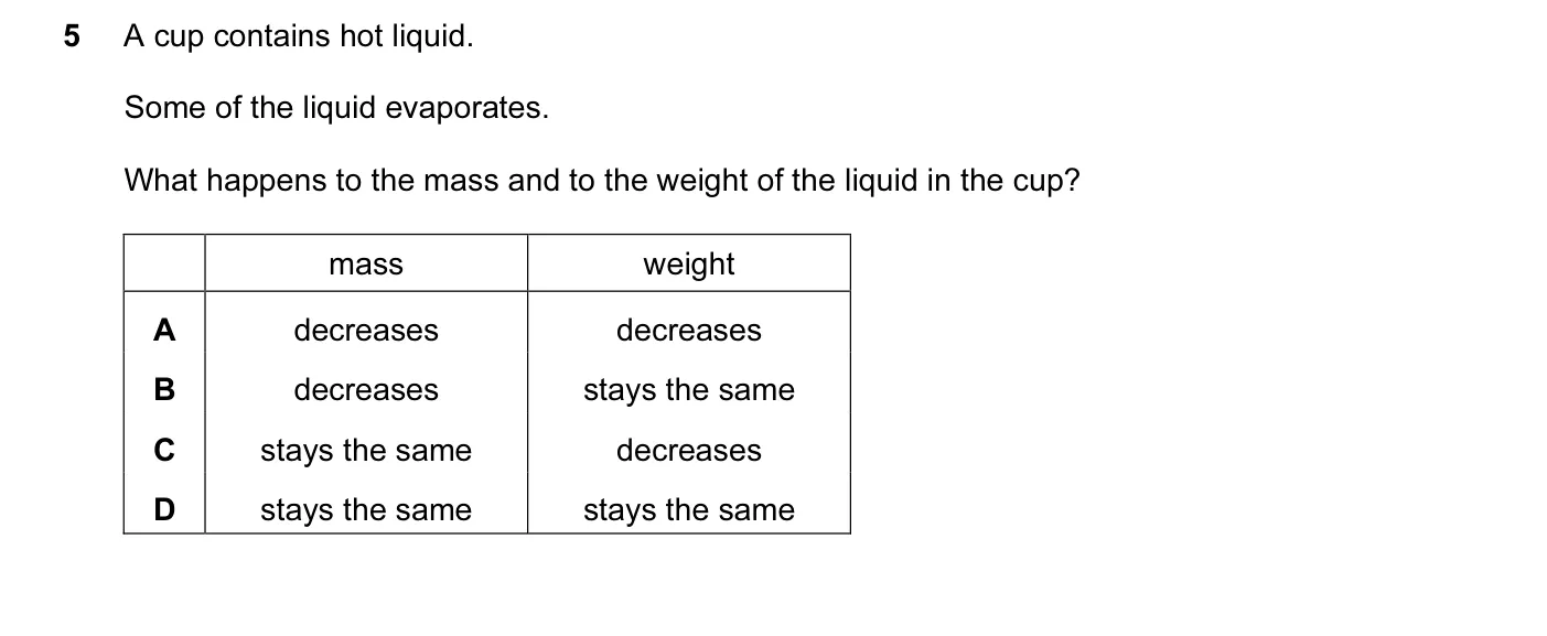 Question 5, November 2013, 0625 Paper 13