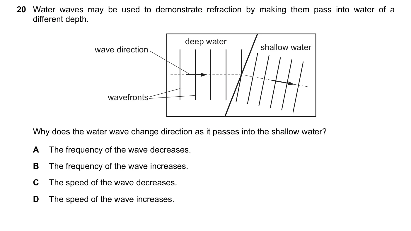 Question 20, November 2013, 0625 Paper 13