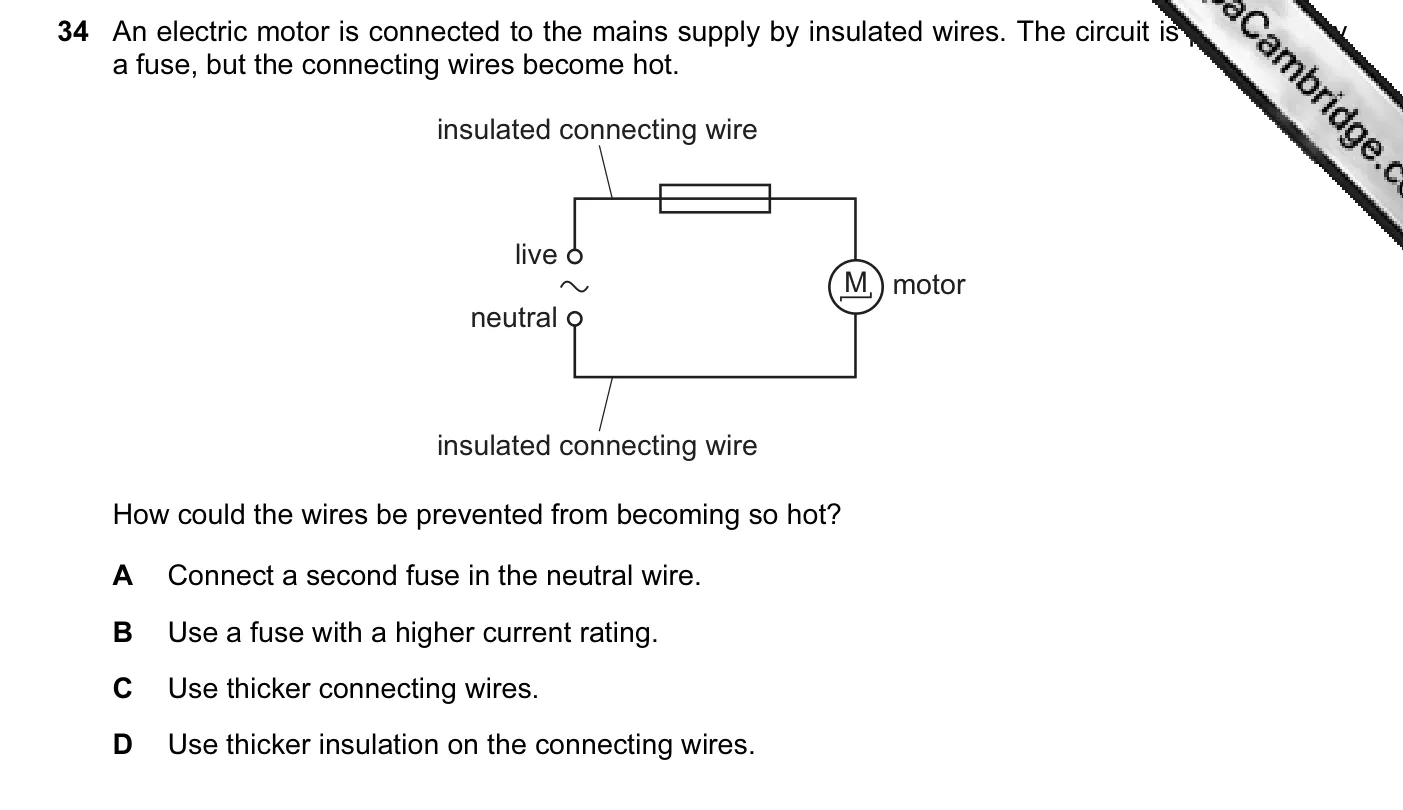 Question 34, November 2013, 0625 Paper 13