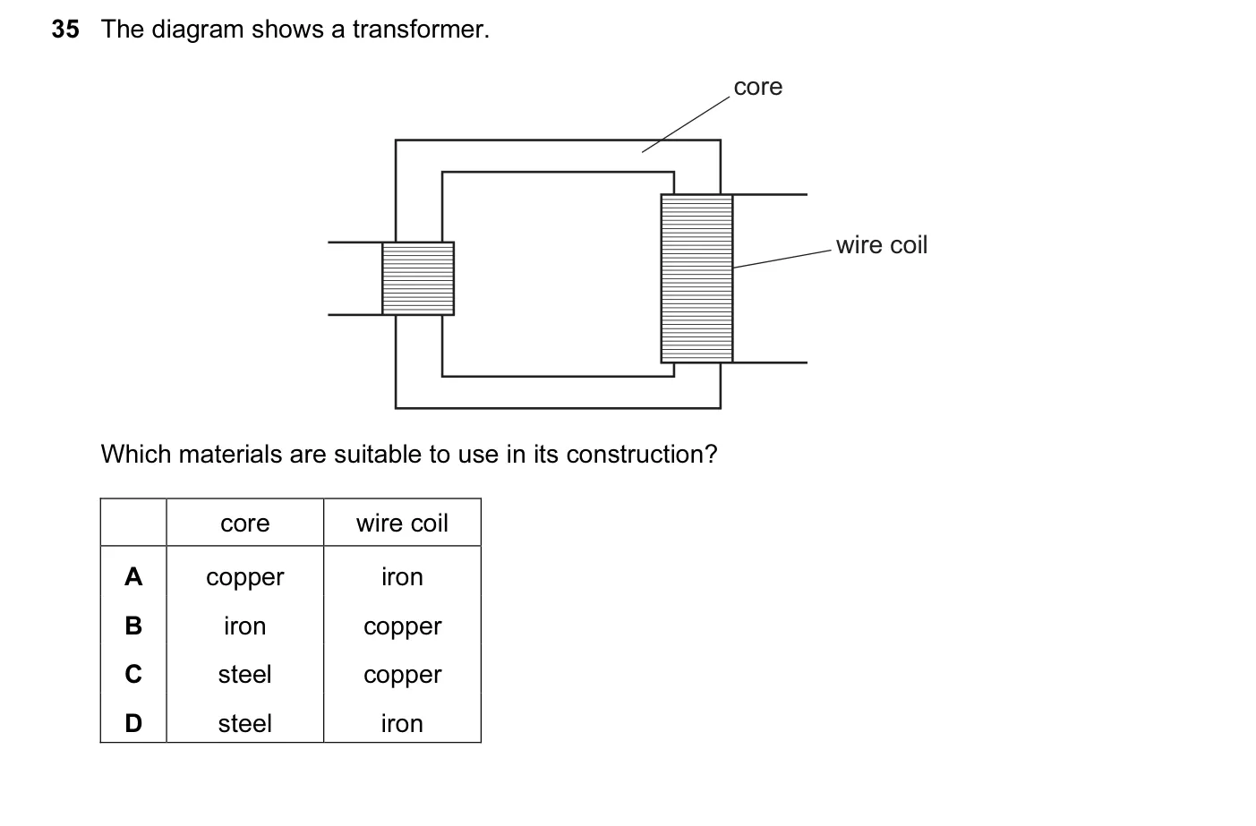 Question 35, November 2013, 0625 Paper 13