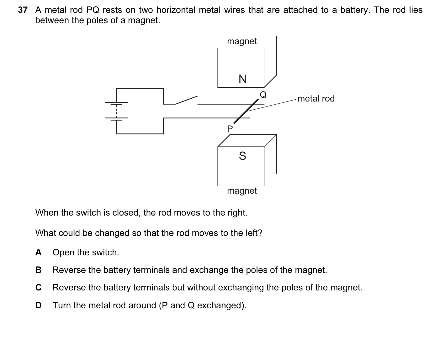 Question 37, November 2013, 0625 Paper 13