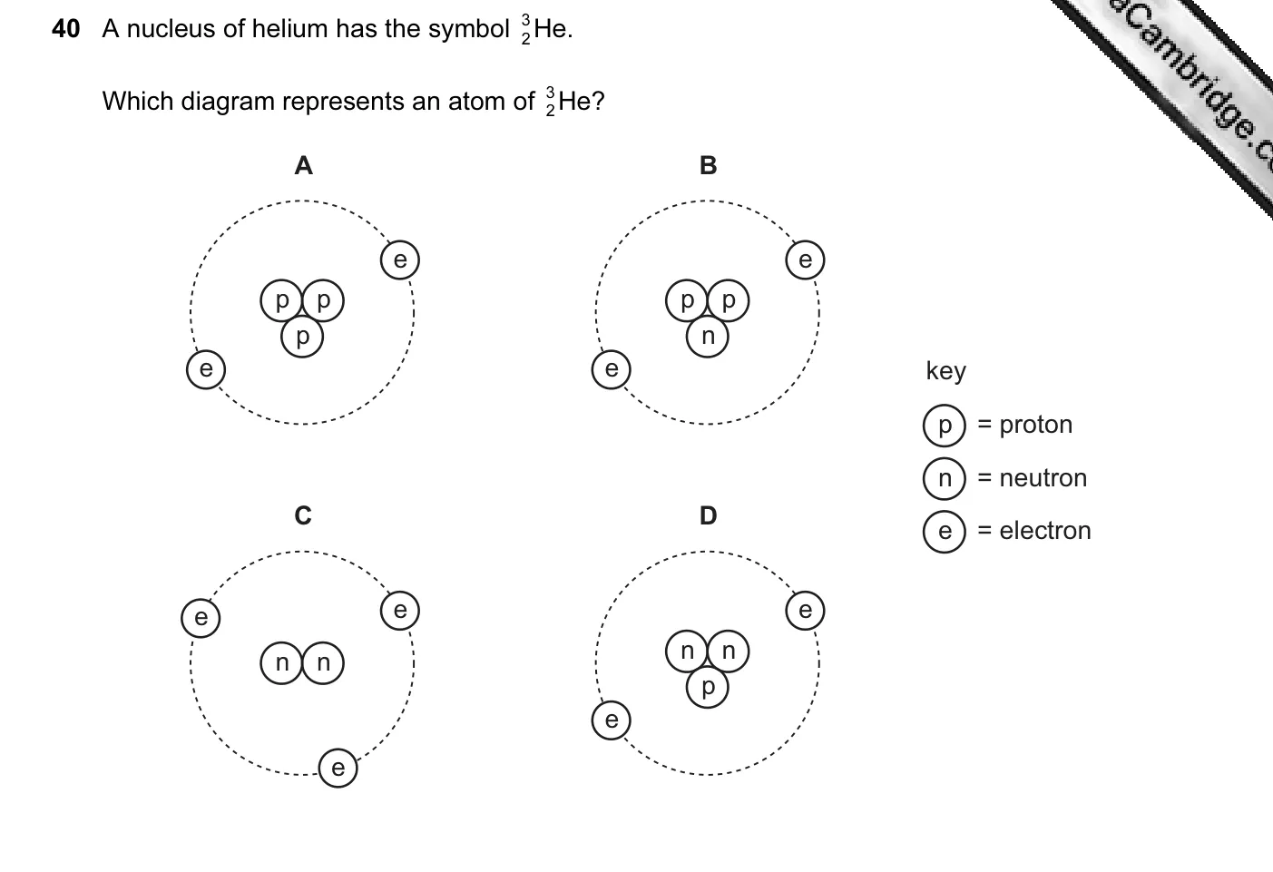 Question 40, November 2013, 0625 Paper 13