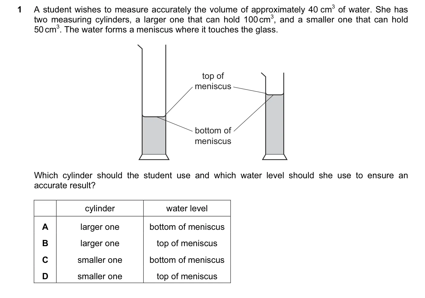 Question 1, June 2014, 0625 Paper 11