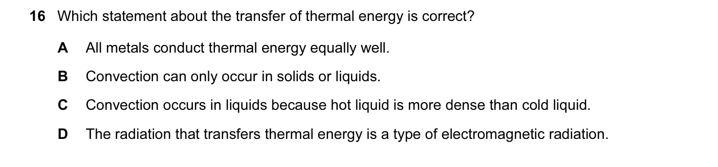 Question 16, June 2014, 0625 Paper 11