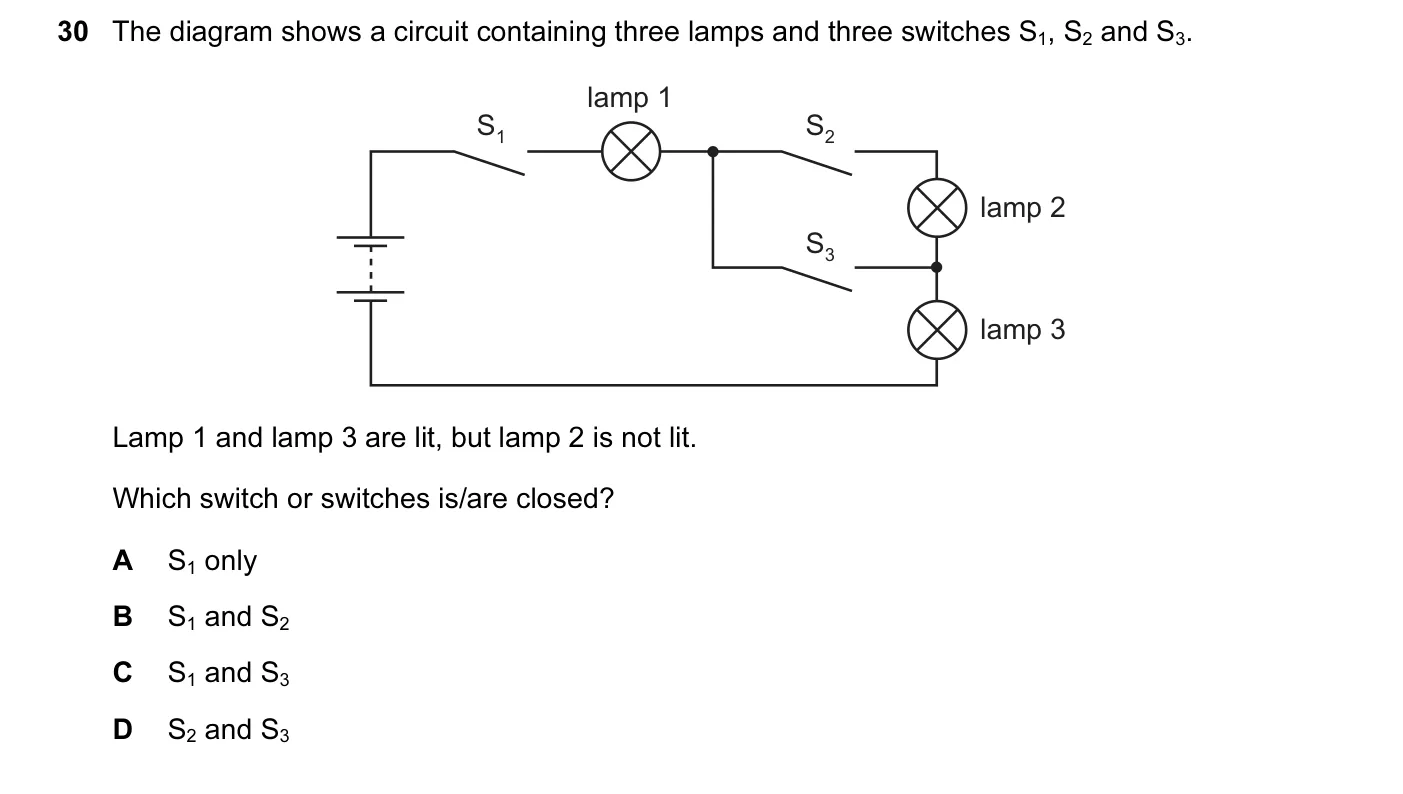 Question 30, June 2014, 0625 Paper 11