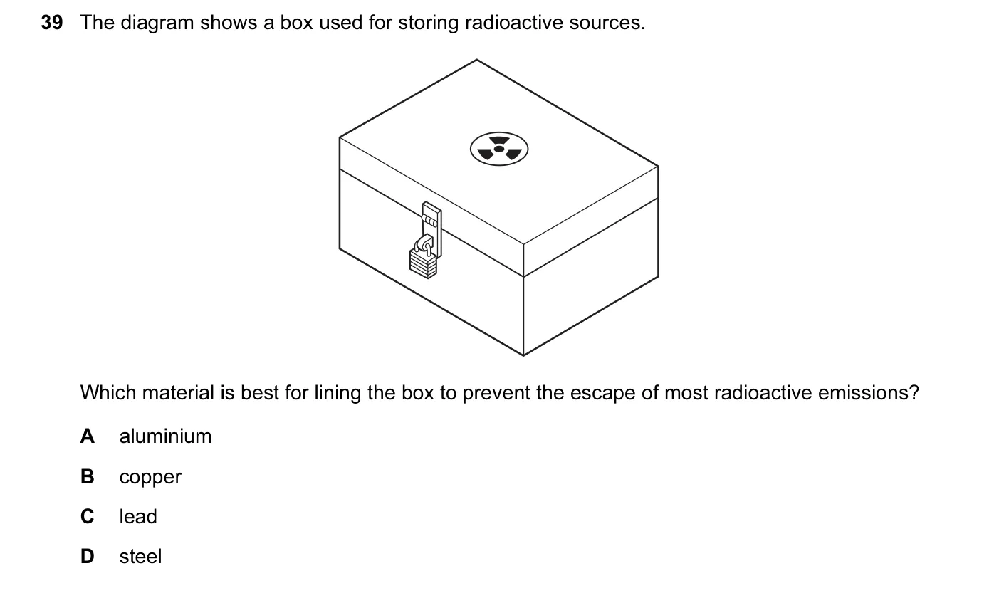 Question 39, June 2014, 0625 Paper 11