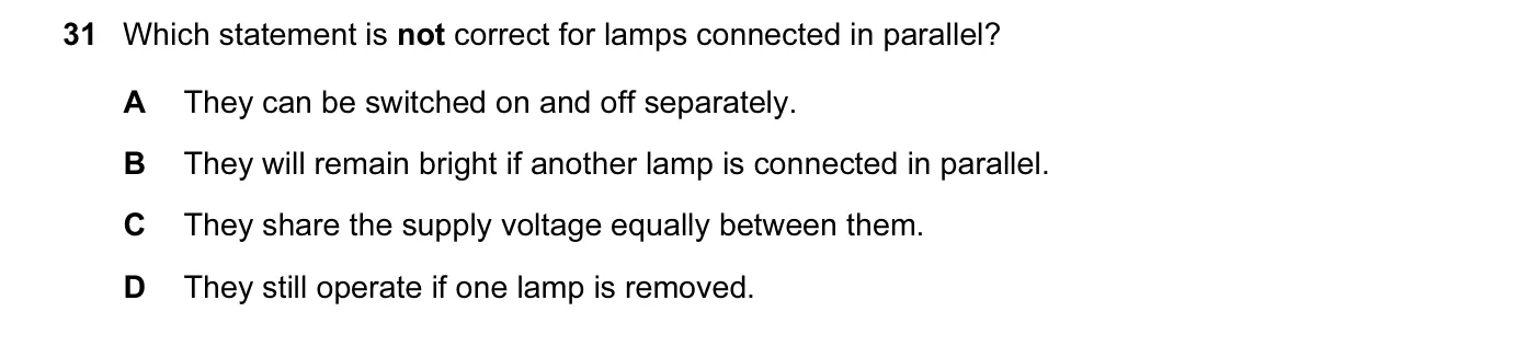 Question 31, June 2014, 0625 Paper 12