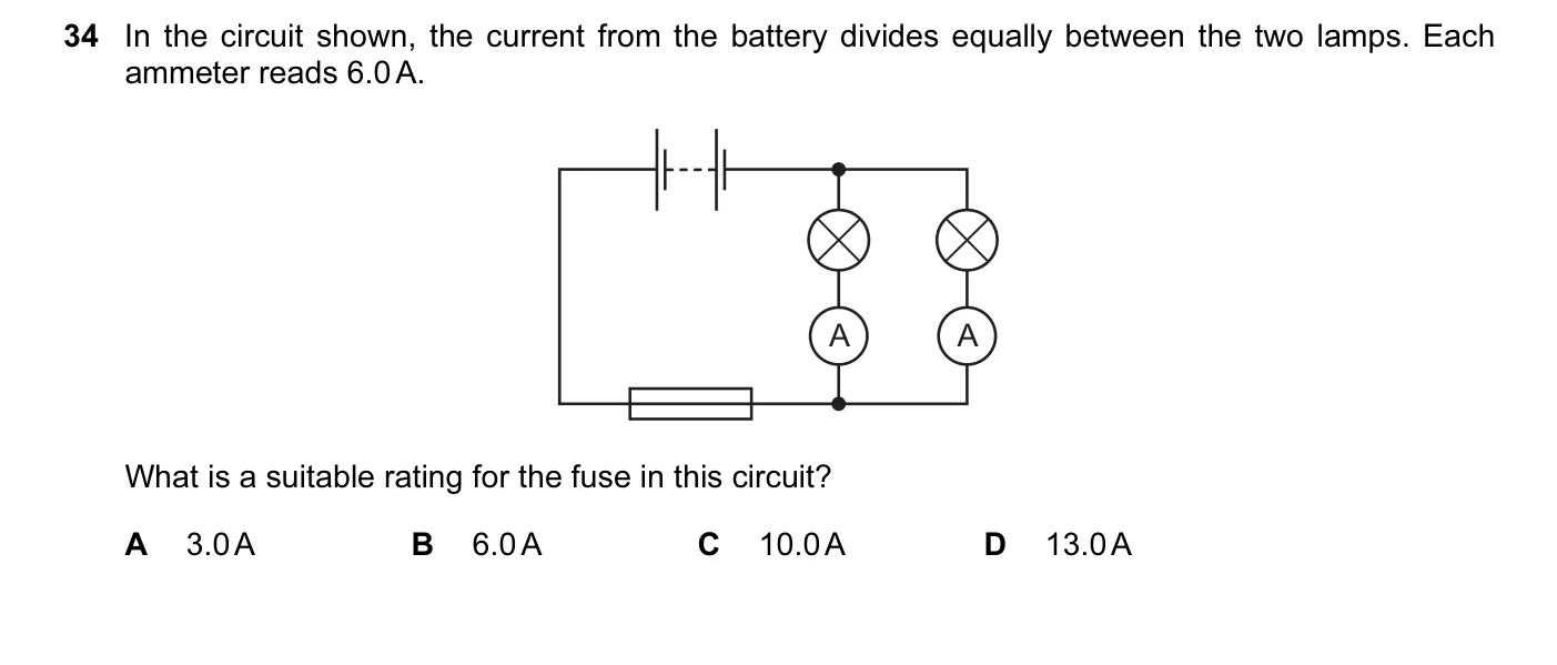Question 34, June 2014, 0625 Paper 12
