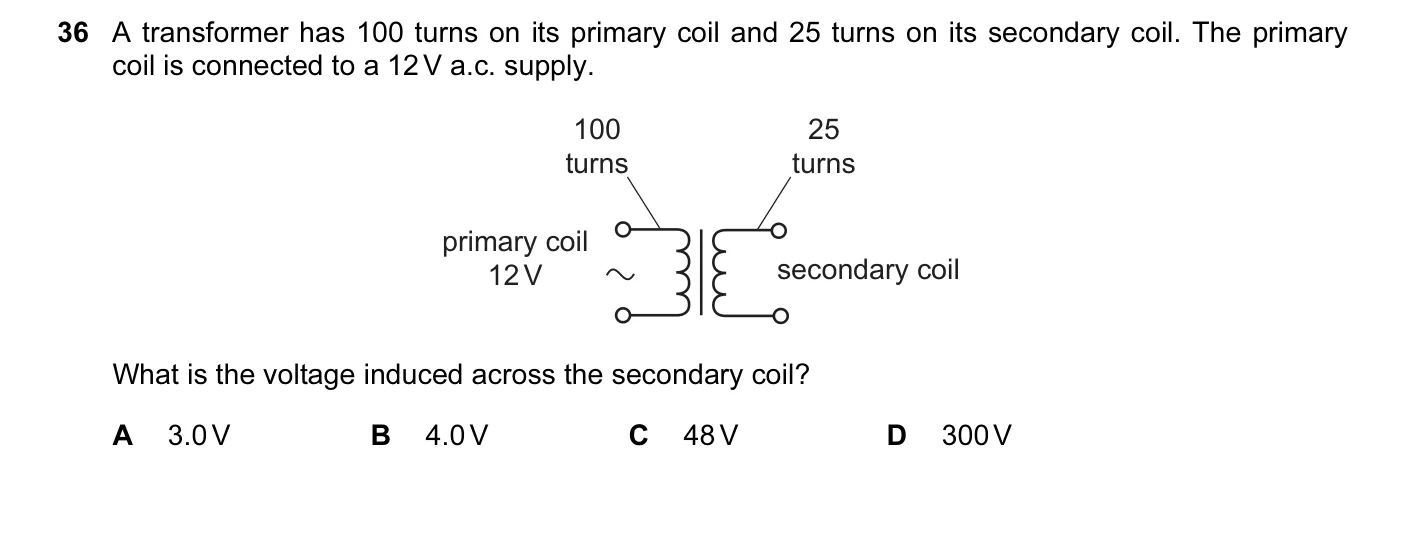 Question 36, June 2014, 0625 Paper 12