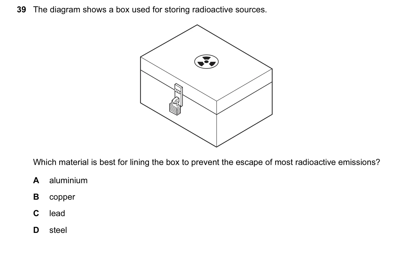 Question 39, June 2014, 0625 Paper 12