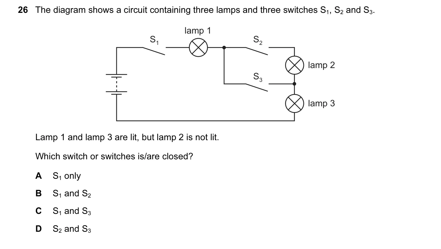 Question 26, June 2014, 0625 Paper 13