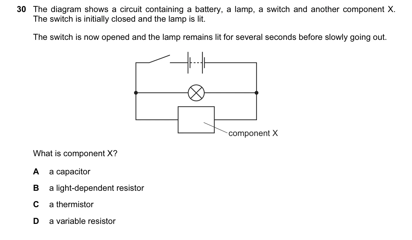 Question 30, June 2014, 0625 Paper 13