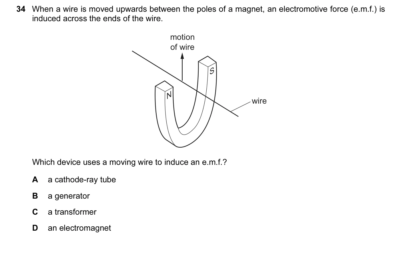 Question 34, June 2014, 0625 Paper 13