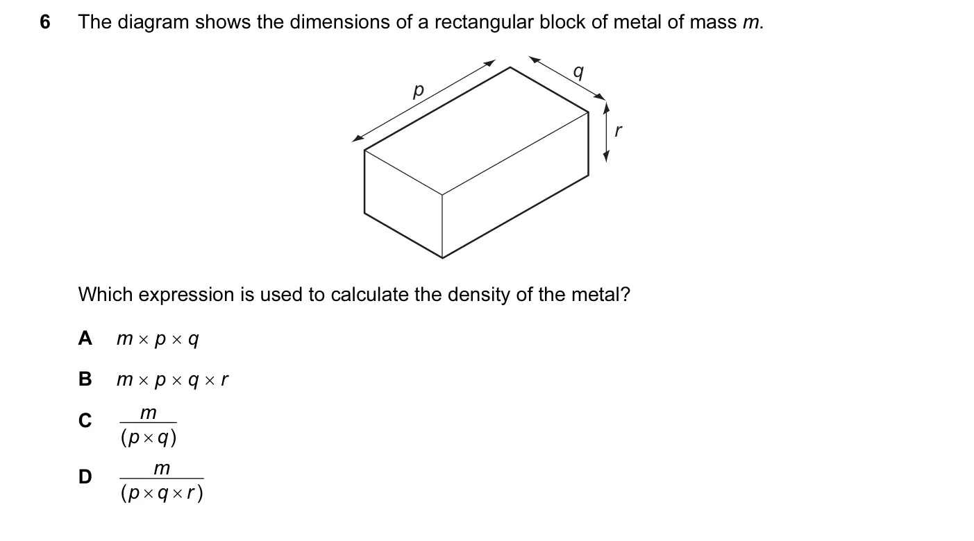 Question 6, November 2014, 0625 Paper 11