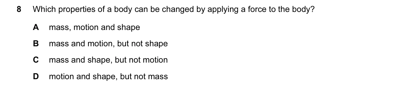 Question 8, November 2014, 0625 Paper 11