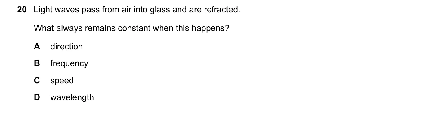 Question 20, November 2014, 0625 Paper 11