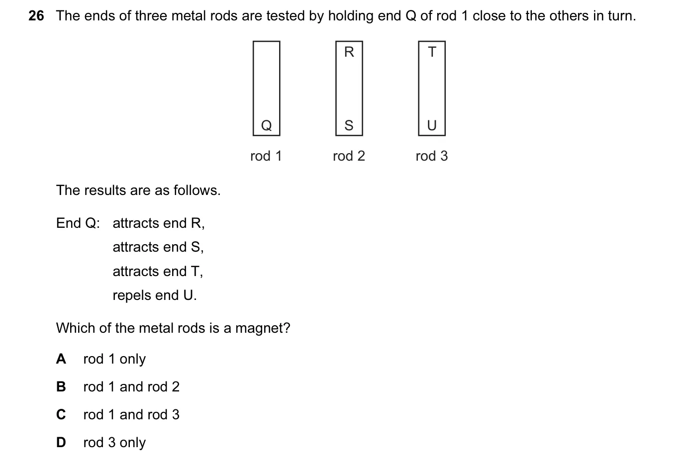 Question 26, November 2014, 0625 Paper 11