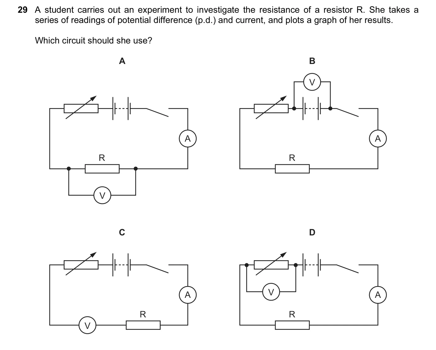 Question 29, November 2014, 0625 Paper 11