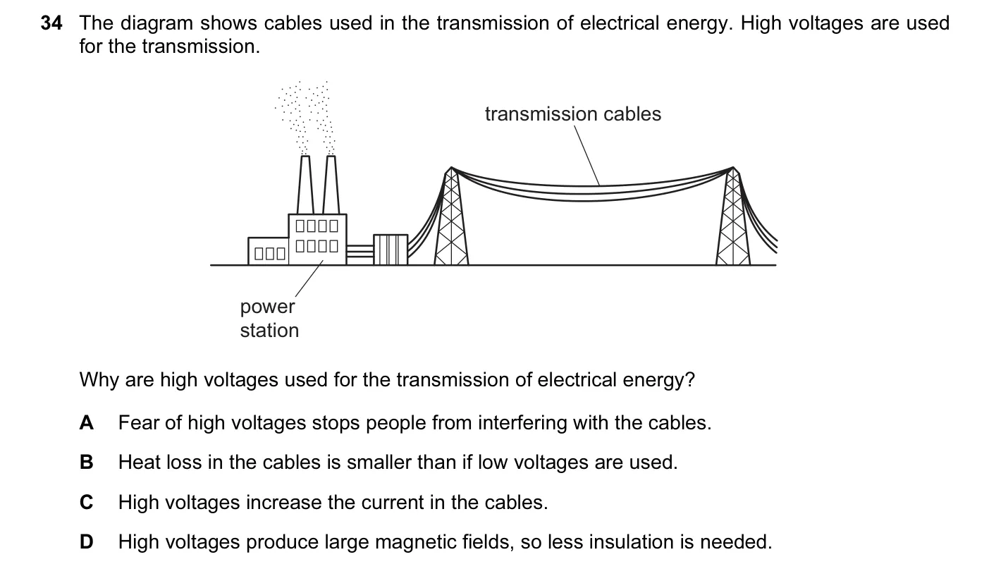 Question 34, November 2014, 0625 Paper 11
