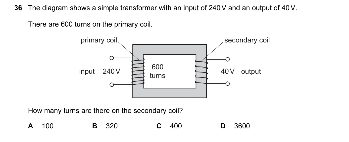 Question 36, November 2014, 0625 Paper 11