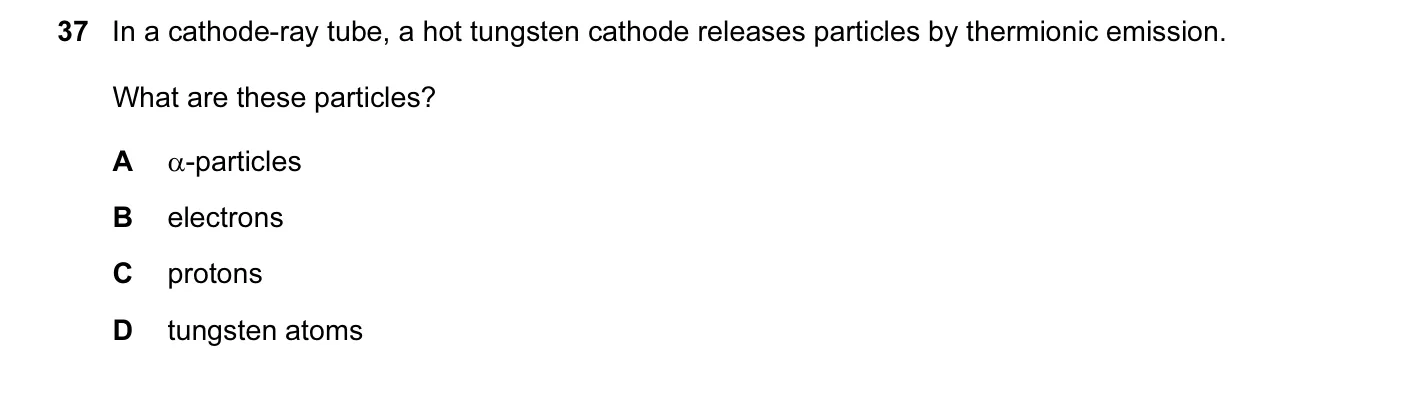 Question 37, November 2014, 0625 Paper 11