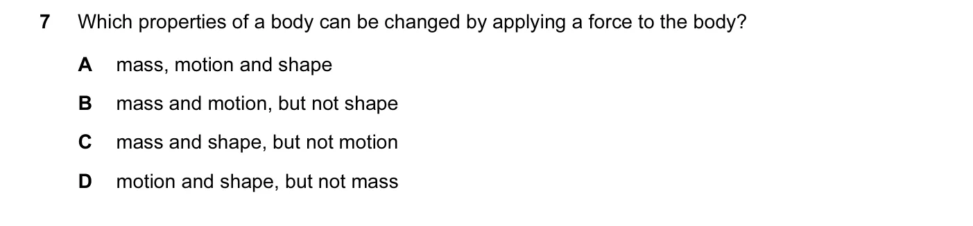 Question 7, November 2014, 0625 Paper 12