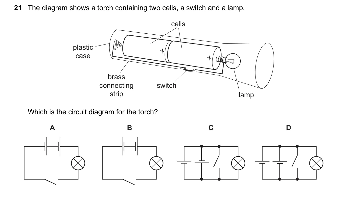 Question 21, November 2014, 0625 Paper 12