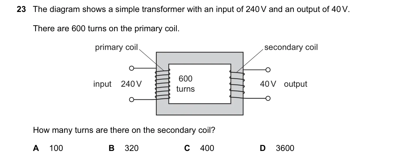 Question 23, November 2014, 0625 Paper 12