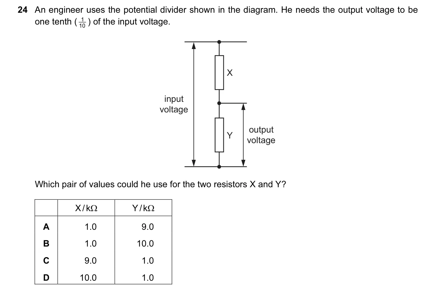 Question 24, November 2014, 0625 Paper 12