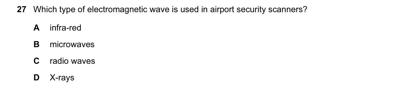 Question 27, November 2014, 0625 Paper 12
