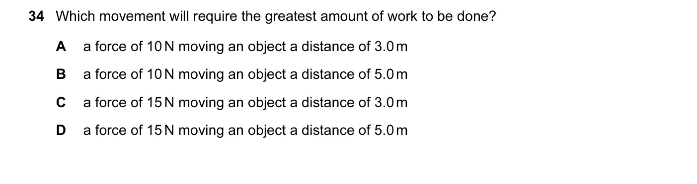 Question 34, November 2014, 0625 Paper 12