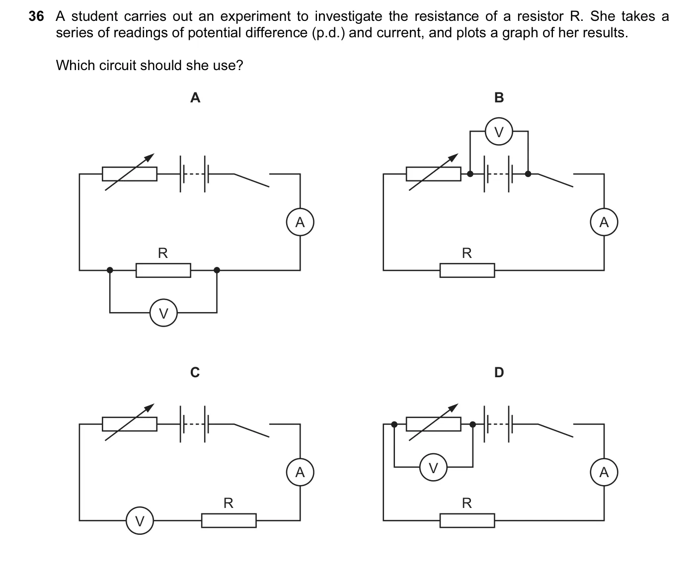 Question 36, November 2014, 0625 Paper 12