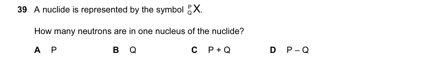 Question 39, November 2014, 0625 Paper 12