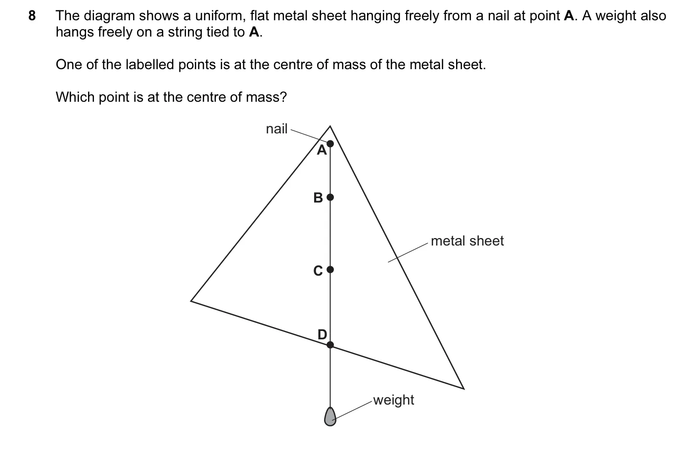 Question 8, November 2014, 0625 Paper 13