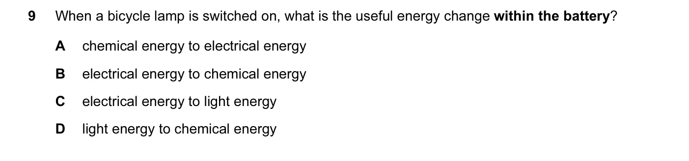 Question 9, November 2014, 0625 Paper 13