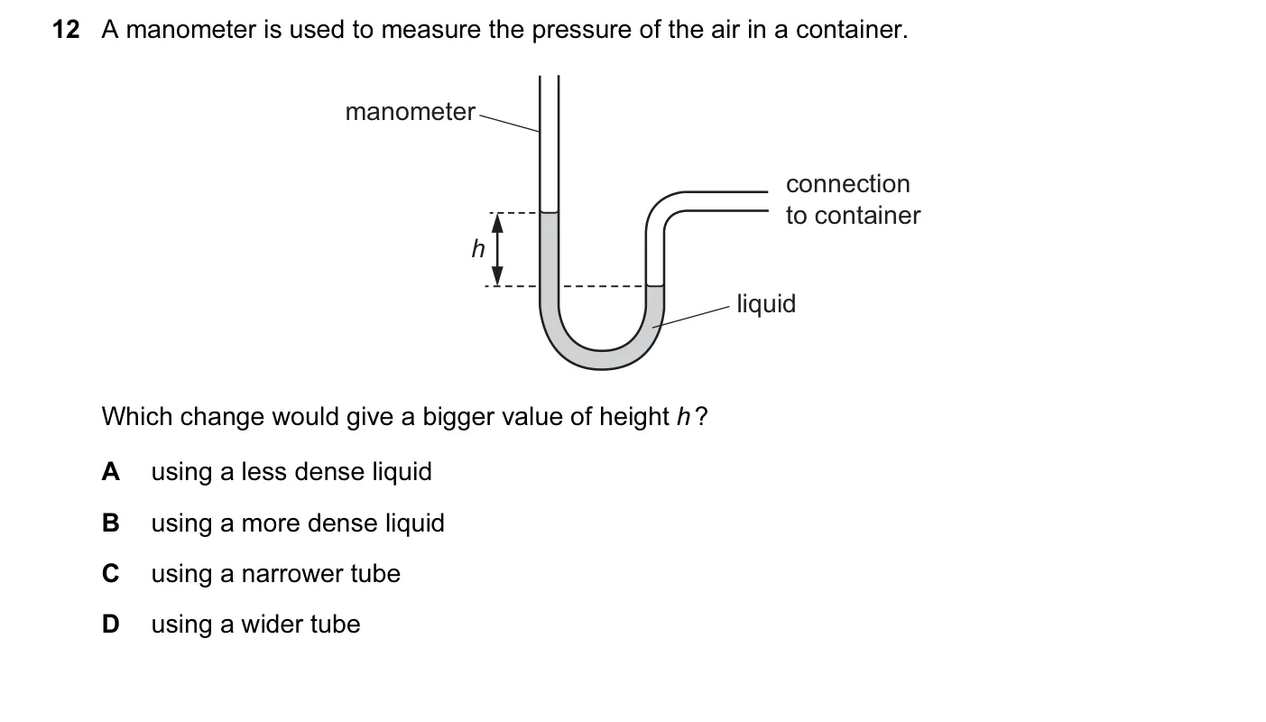 Question 12, November 2014, 0625 Paper 13