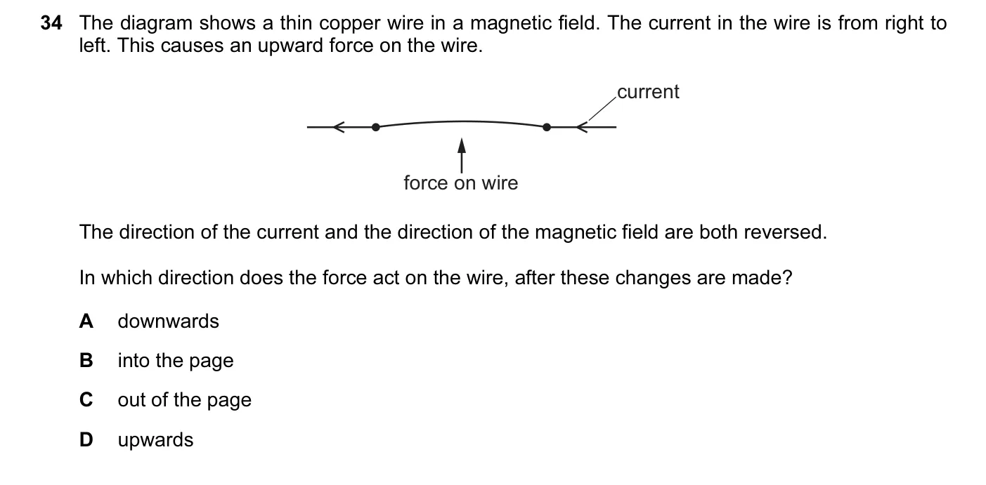 Question 34, November 2014, 0625 Paper 13