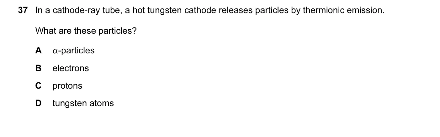 Question 37, November 2014, 0625 Paper 13