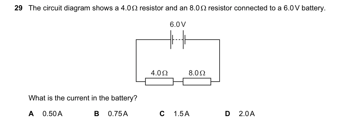 Question 29, June 2015, 0625 Paper 11