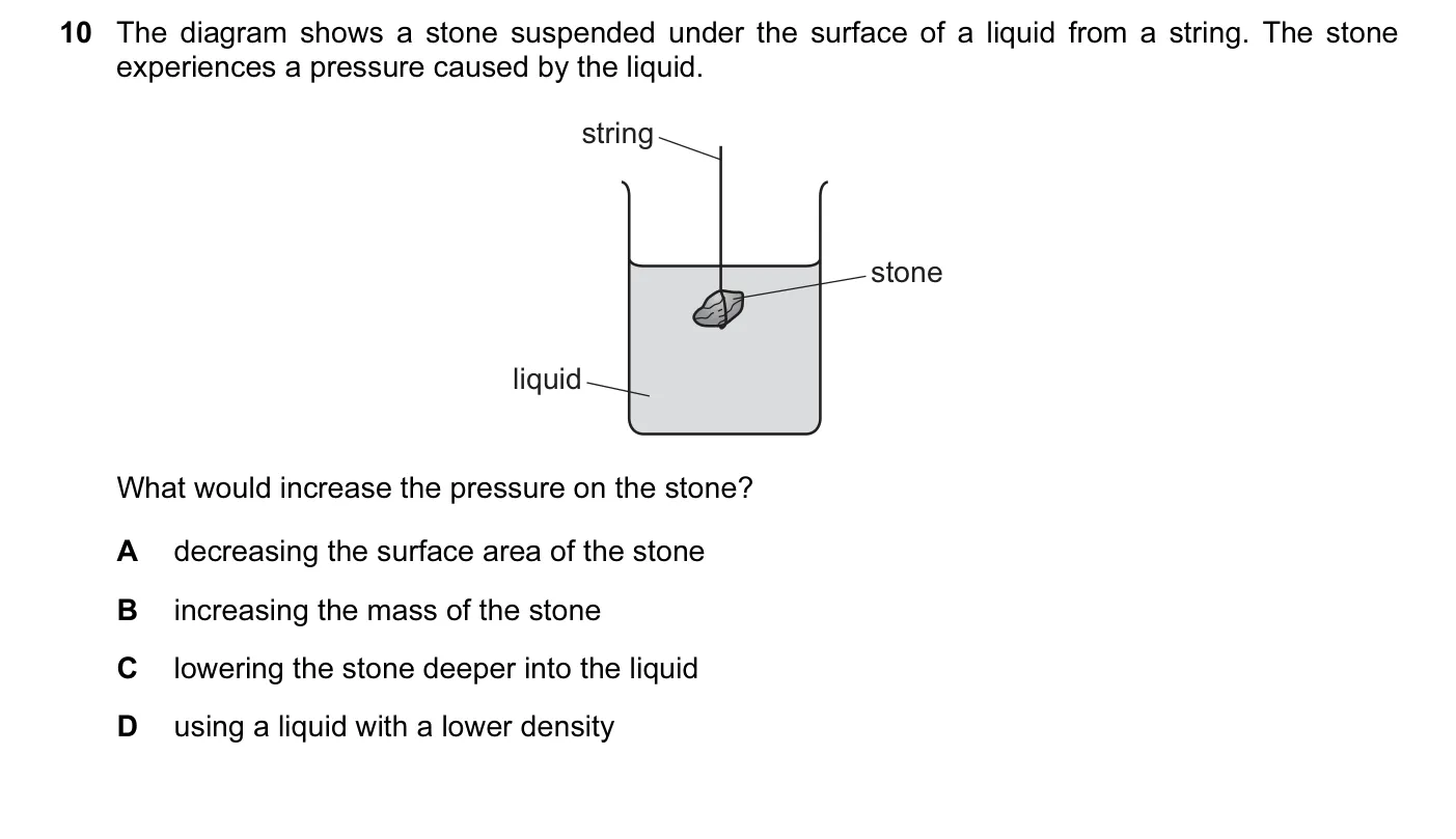 Question 10, June 2015, 0625 Paper 12