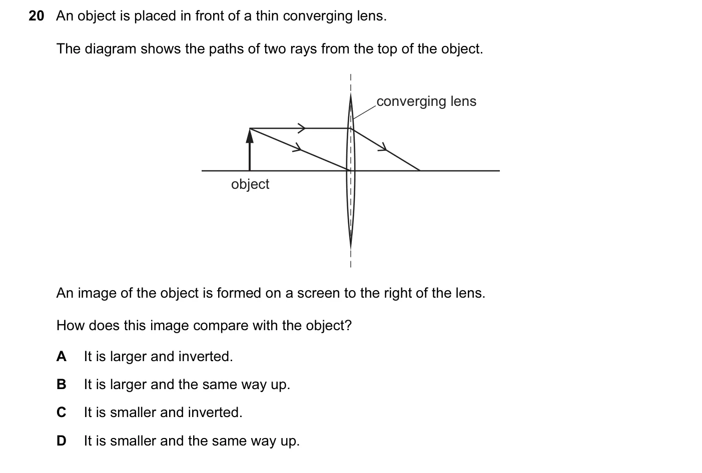Question 20, June 2015, 0625 Paper 12