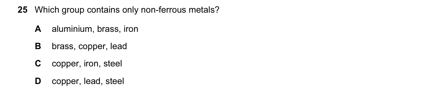 Question 25, June 2015, 0625 Paper 12