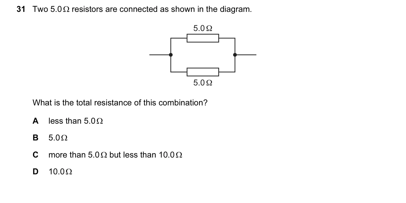 Question 31, June 2015, 0625 Paper 12