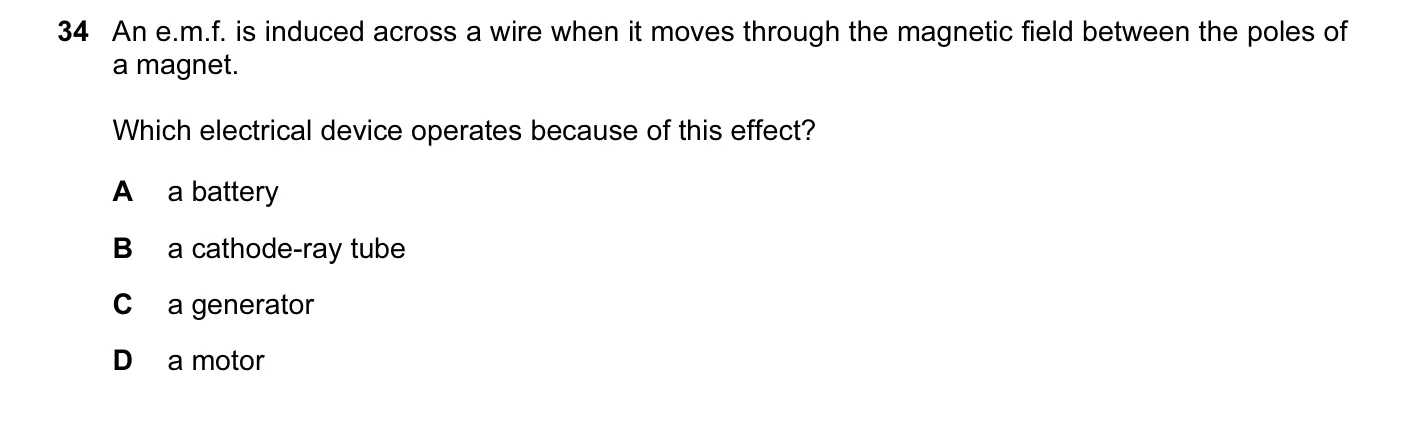 Question 34, June 2015, 0625 Paper 12