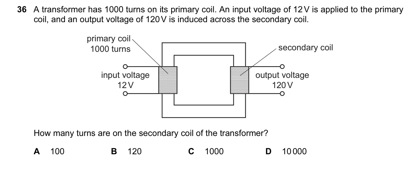 Question 36, June 2015, 0625 Paper 12
