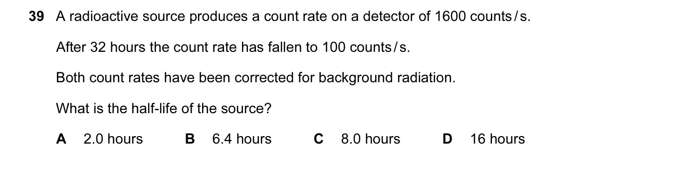 Question 39, June 2015, 0625 Paper 12